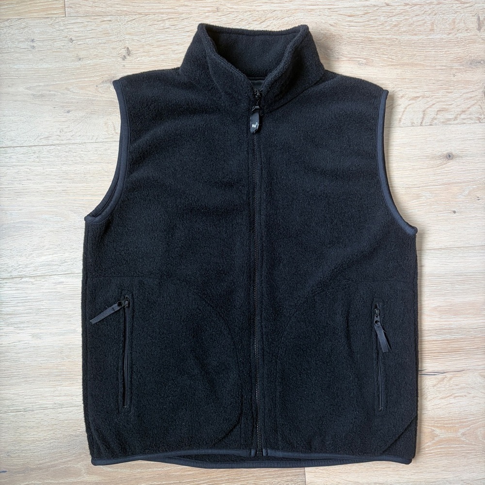 Vintage Helly Hansen Vest Men M Black Fleece Full Zip Sleeveless Outdoor USA*M4